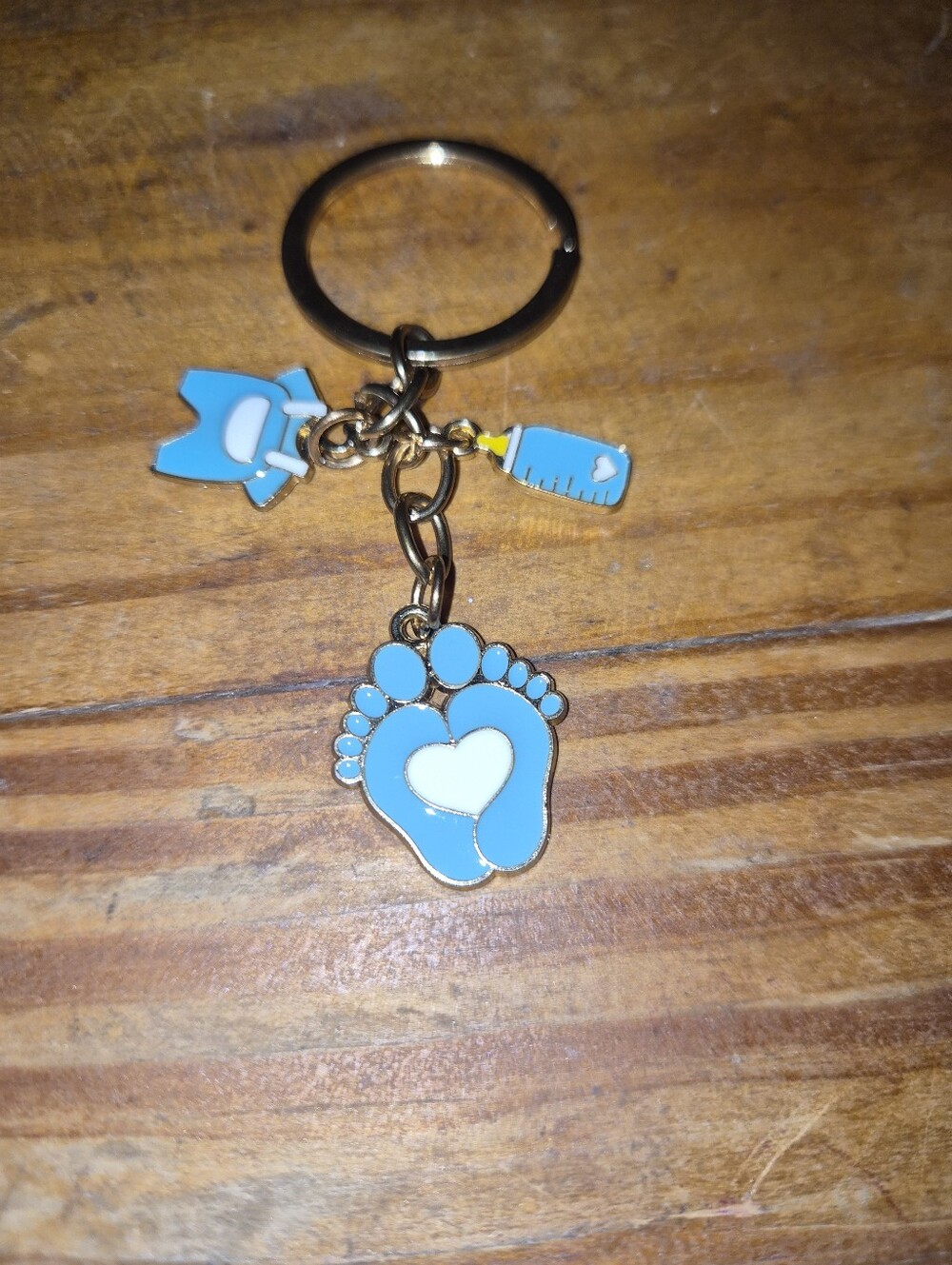 Blue Baby Feet Keychain Charm - Kids Accessories